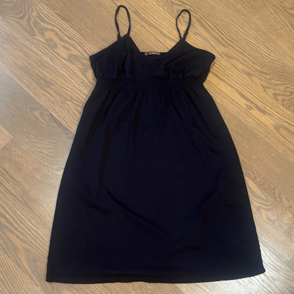 bobi Black Spaghetti Strap Midi Dress